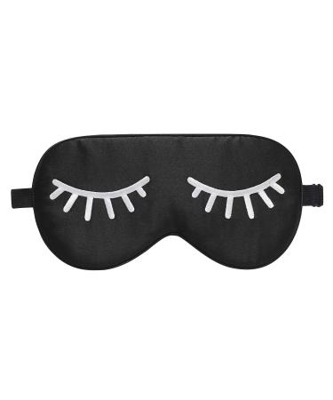 ZIMASILK 100% Natural Silk Sleep Mask Blindfold,Adjustable Super-Smooth Soft Eye Mask for Sleep with Bag(Eyelashes) - Buy Online on GoSupps.com