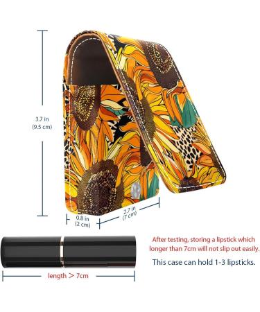 Travel Lipstick Organizer Case | Vintage Sunflower Portable Makeup Bag with Mirror | Ideal Cosmetic Storage for International Shipping - Buy Online on GoSupps.com