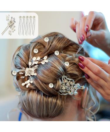 7-Piece Wedding Crystal Hair Needle & Pearl U Clip Adjustable Headband & Hair Jewelry for Weddings Birthdays Parties & Beach Celebrations - Buy Online on GoSupps.com
