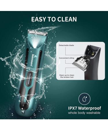 Kensen Body Hair Trimmer for Men - Wet/Dry Electric Razor for Private Parts & Pubic Hair with LED Light - Rechargeable Body Groomer - Buy Online on GoSupps.com