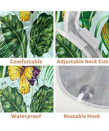 Butterfly Palm Leaves Beard Bib Apron | Non-Stick Waterproof Grooming Cape for Men | Hair Catcher & Trimmer with Suction Cups | Perfect Gift for Men - Buy Online on GoSupps.com