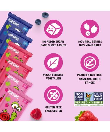 Bob Snail Healthy Snacks Berry Mix Family Pack - Nut free fruit Rolls with Blueberry Raspberry & Strawberry Candy box Fruit Snacks All Natural Healthy Snacks for kids No Added Sugar sour Candy 80 pcs Pack / 800 gram candy bulk (Blueberry Raspberry & Straw - Buy Online on GoSupps.com