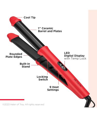 REVLON Style Multiplier Versatile Styler Flat and Curl Iron - Red - Buy Online on GoSupps.com