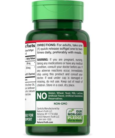 Buy Nature's Truth CoQ10 200 mg Softgels - Enhanced Absorption with Black Pepper Extract | 92 Count | Non-GMO & Gluten Free Supplement for Optimal Health - Buy Online on GoSupps.com