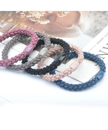 Elastic Braided Hair Ties - 40-Piece Thick Cotton Ponytail Holders for Curly & Heavy Hair | 8 Colors Available | Premium Hair Accessories - Buy Online on GoSupps.com