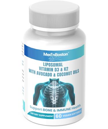 Med'nBoston Liposomal Vitamin D3 10 000 IU & K2 250 mcg - 60 Vegan Softgels