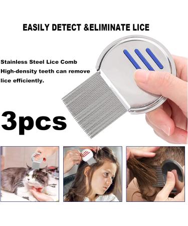 3 Pcs Reusable Gritty Nit Comb Set for Head Lice Treatment - Red Blue Green - Buy Online on GoSupps.com