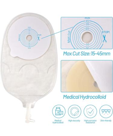 10 Pack 45mm One-Piece Urostomy Bags Anti-Leak Drainable Stoma Bags for Colostomy Ileostomy Stoma Care Anti-backflow Design Cut-to-Fit 10pcs urostomy bags - Buy Online on GoSupps.com