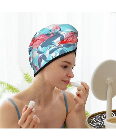 Floral Flamingo Microfiber Hair Towel | Soft Super Absorbent Quick-Dry Wrap for Long Curly and Thick Hair - International Shipping - Buy Online on GoSupps.com
