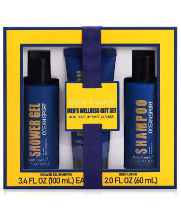 Bath Spa Gift Set for Men - Mens Bath Set and Body Wash Set with Fresh Ocean Scent Shower Gel  Body Lotion  Shampoo  Mens Shower Gift Set  Valentine's and Father's Day Gifts - Buy Online on GoSupps.com