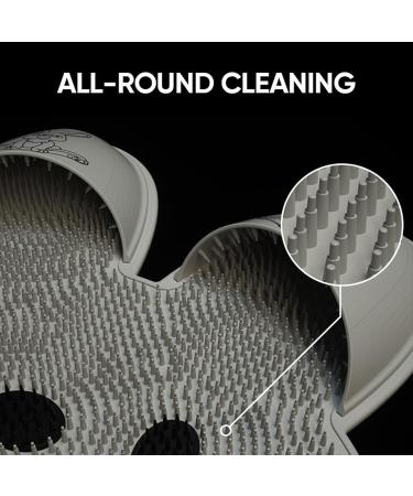 Chenri Rabbit Foot Rubbing Artifact | Silicone Shower Foot Massager & Scrubber with Non-Slip Suction Cups | Foot Care & Washing Mat (Gray) - Buy Online on GoSupps.com