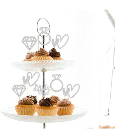 Ambishi 24pcs Bride to Be Cupcake Toppers/Wedding Engagement Party Decoration Cupcake Picks/Bridal Shower Party Cake Decor/Bachelorette Party Decoration Sign/Silver Glitter (Bride to Be) - Buy Online on GoSupps.com
