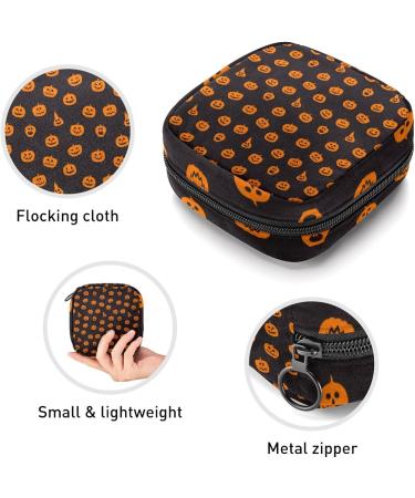 Halloween Pumpkin Menstrual Pad Storage Bag | Portable Sanitary Napkin Pouch for Teen Girls & Women | Color 11 - Buy Online on GoSupps.com