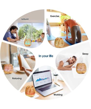 Simpeak 400ml Aroma Diffuser - Ultrasonic Essential Oil Humidifier with Remote Control - Wood Grain Design for Aromatherapy - Perfect for Home & Office - Buy Online on GoSupps.com