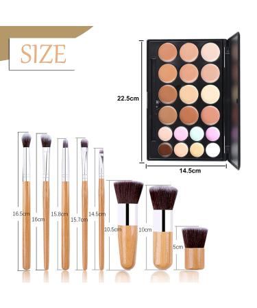 Pure Vie 20 Colors Concealer Palette with 11 Brushes - Full Coverage Camouflage Makeup Kit for Dark Circles, Acne, Contouring - 8 Ounce (Pack of 1) - Buy Online on GoSupps.com