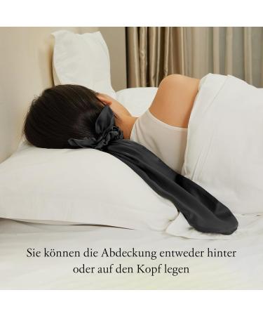 LilySilk 100% Silk Sleeping Hat & Scrunchies 2-in-1 | Adjustable Black Silk Hair Ties for Long Hair - Buy Online on GoSupps.com