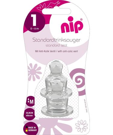 Nip Standard Teat Anatomical Silicone for 0-6 Months - Size M - Milk 2-Pack | International Shipping - Buy Online on GoSupps.com