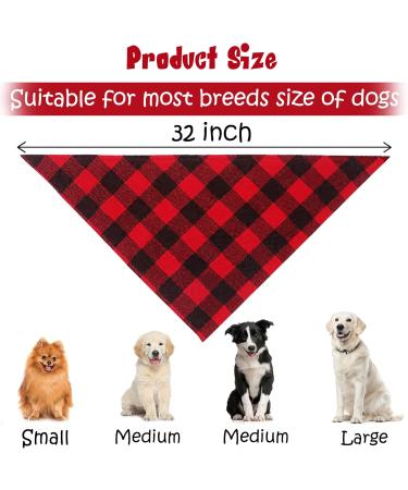 GOYOSWA 2 Pack Christmas Dog Bandanas for Large Dogs Buffalo Plaid Dog Bandana Triangle Scarf Christmas Dog Cosumes for Small Medium Large Extra Large Dogs (Red Plaid Large) Red Plaid Large - Buy Online on GoSupps.com