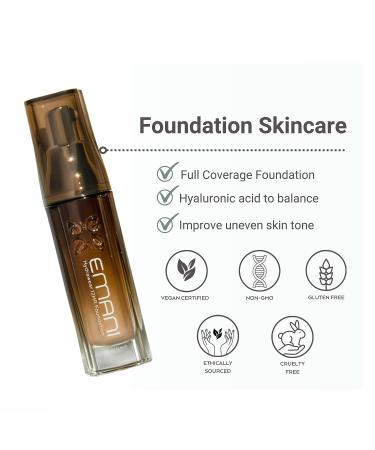 Emani HydraWear PLUS Foundation with Niacinamide 2% Hyaluronic Acid | Full HD Coverage, Acne Safe, Firming and Anti-Aging | Natural Beige (Light) - Buy Online on GoSupps.com
