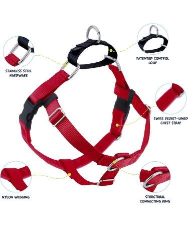 2 Hounds Design Freedom No-Pull Dog Harness for Easy Walking | Adjustable & Gentle Control | Made in USA | Red | Large (Chest 28-32) - Buy Online on GoSupps.com
