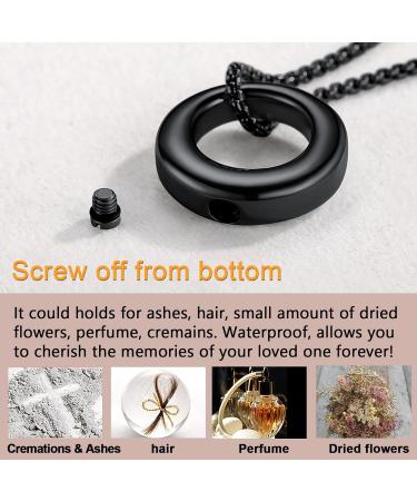 U7 Women's Cremation Urn Necklace | Celtic Knot Dog Feet Wings Crucifix | Stainless Steel Pendant for Ashes | Black Cylinder Chain Jewelry - Buy Online on GoSupps.com