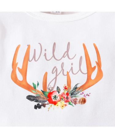 UUAISSO Baby Girls Cow Print Ruffled Long Sleeve Tops and Pants Set - 12-18 Months - Buy Online on GoSupps.com