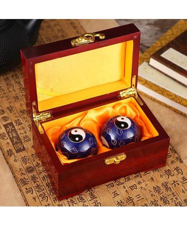 Baoding balls massage ball set baoding balls stress balls for adults hand exercise therapy hall/Chinese health balls baoding balls/practice massage balls for hand therapy stress (color: D) (C)