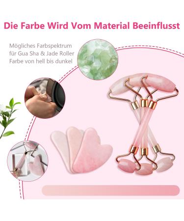 Buy GUGUG Rose Quartz Gua Sha Set & Jade Roller for Facial Massage | Reduce Eye Puffiness & Tighten Skin - Buy Online on GoSupps.com