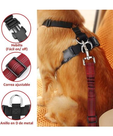 Slowton Dog Harness with Seat Belt for Car | Breathable Latex Network Tissue | Safety Harness for Everyday Sports | Vermilion Color | Size S - Buy Online on GoSupps.com