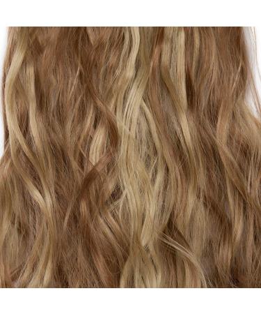 SILK-CO Long Curly Wavy Clip in Hair Extensions - 24 Synthetic Heat Resistant, 8 Pcs Full Head, 18 Clips, Light Brown&Blond - Buy Online on GoSupps.com