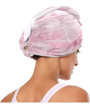 Buy Pink Butterfly Dry Hair Cap Set | Quick Drying Towel & Button Headband - Super Absorbent & Comfortable | International Shipping Available - Buy Online on GoSupps.com