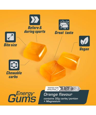 Dextro Energy Orange + Magnesium Energy Gums - Pocket Size for Active Lifestyle | Vegan | 8 x 45g - Buy Online on GoSupps.com