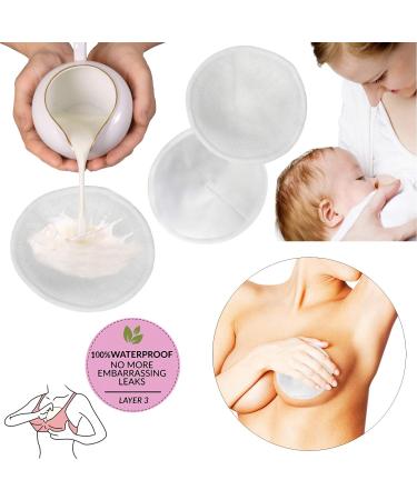 12pcs Bamboo Nursing Breast Pads w/ Laundry Bag - Contoured Leak-Proof Breastfeeding Nipple Pad for Maternity, Reusable Nipple Covers for Breastfeeding - Pastel Touch, 4.5 inch - Buy Online on GoSupps.com