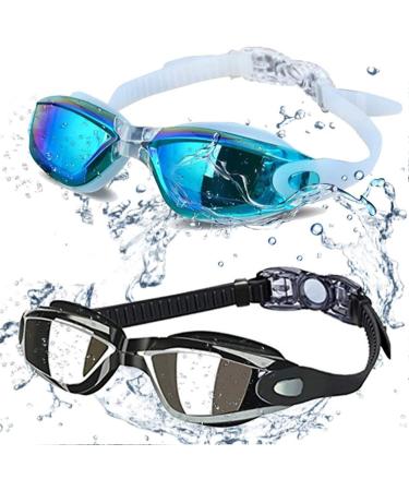 ALLPAIPAI Swim Goggles - Pack of 2 Professional Anti-Fog UV Protection Wide View Swimming Goggles for Women Men Kids - Buy Online on GoSupps.com