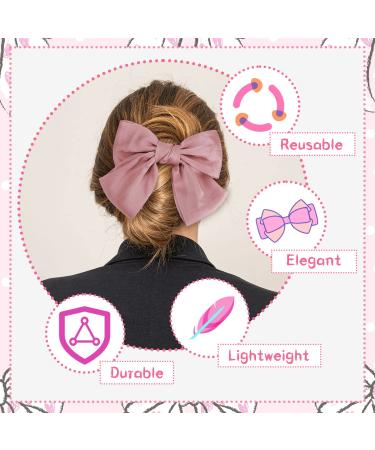 Shop Pink Bow Hair Clips for Women & Girls | French Large Hair Bows - International Shipping - Buy Online on GoSupps.com