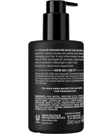 TRESemm Ash Blonde Colour Enhancing Hair Mask with colour pigments & argan oil for a vibrant colour with brilliant shine between colourings 200 ml Yellow - Buy Online on GoSupps.com