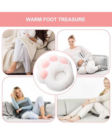 Rechargeable Heated Foot Warmers - Cute Plush Heating Pillows for Home & Office - USB Winter Shoes with Cat Claw Design - Buy Online on GoSupps.com