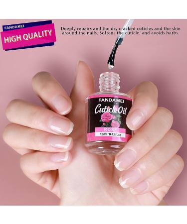 Fandamei Nail Cuticle Oil 2PCS - Nourishing and Moisturizing Cuticle Care Oil with Rose Fragrance - 0.42 oz - Buy Online on GoSupps.com