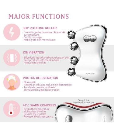 Dermanex 3D LED Face Massager Roller - Facial Beauty Skin Care Tool for Face Neck - Gift for Women and Men (Gold) - Buy Online on GoSupps.com
