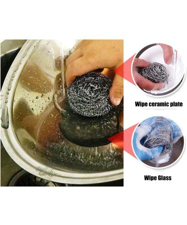 Clisted 64 PCS Stainless Steel Sponges Scrubbers Utensil Scrubber Scouring Pads Ball for Removing Rust Dirty Cookware Cleaner - Buy Online on GoSupps.com