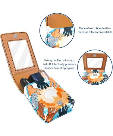 Travel Lipstick Organizer Case | Portable Makeup Bag with Mirror | Colorful Cat Paw Design - Buy Online on GoSupps.com