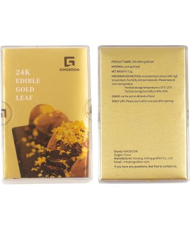 KINGBOOM 24K Edible Gold Leaf Flakes 200mg - Genuine Gold for Cakes, Drinks, Nails - Decorate in Style! - Buy Online on GoSupps.com