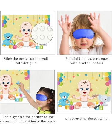 Morcheiong Pin the Pacifier Baby Game - 48 Pacifiers for Baby Shower Party Favors & Decorations - Fun Entertainment for New Parents - Buy Online on GoSupps.com