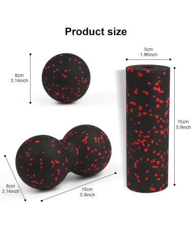 Fascia Roller Set for Deep Tissue Massage | Relief for Spine Neck & Back - Includes Massage Ball & Peanut Lacrosse Ball | Enhance Flexibility - Buy Online on GoSupps.com