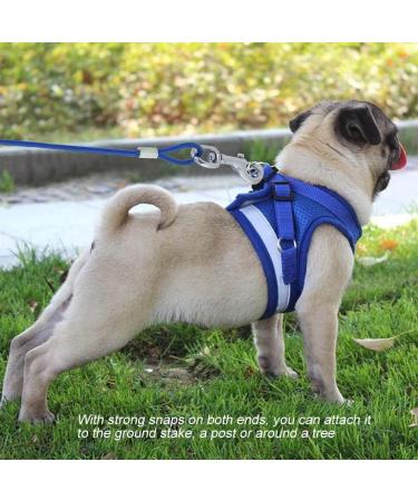 GOTOTOP Heavy Duty Chew Proof Dog Tie Out Cable - 16.4ft Double Heads Chew Resistant Leash for Outdoor Safety - Blue - Buy Online on GoSupps.com