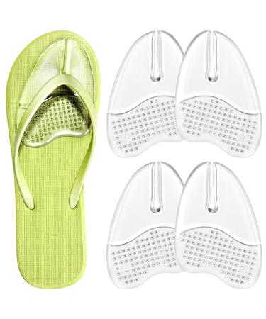 Gel Metatarsal Pads for Flip-Flops Ball of Foot Cushions Insoles for Thong Sandal Forefoot Cushion Relieve Forefoot Pain for Women and Man - 2 Pairs (Clear) Clear - 2 Pair