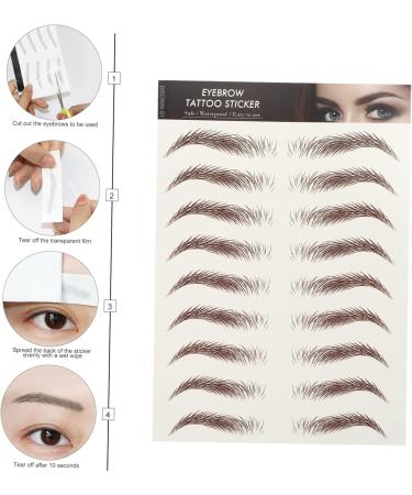HAPINARY 6d Eyebrows Stickers 9 Sheets Waterproof Eyebrow Stickers Faux Eyebrown Decals Makeup Brow Sticker 6d Template Hair - Buy Online on GoSupps.com