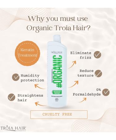 TROIA COSM TICOS Brazilian Keratin Straightening Treatment Kit - Organic Hair Mask & Argan Oil - 33.8 Fl Oz & 16.9 Oz - Suitable for All Hair Types - Set of 3 - Buy Online on GoSupps.com