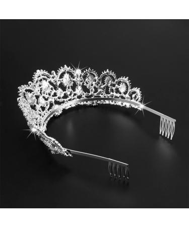 Frcolor Princess Tiara Crown with Comb - Rhinestone Crystal Queen Headband for Wedding Bridal Party & Birthdays - Buy Online on GoSupps.com