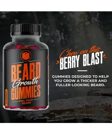 Wild Willies Beard Growth Gummies - Fuller & Thicker Beard Supplement with Biositol Complex & 19 Hair Nutrients - 60 Gummies, Berry Blast - Buy Online on GoSupps.com